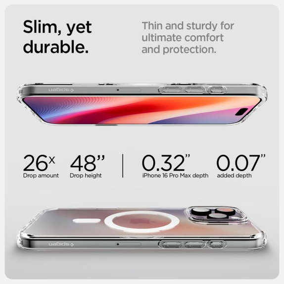 Spigen - Hülle Ultra Hybrid "T" MagSafe für iPhone 16 Pro Max, weiß