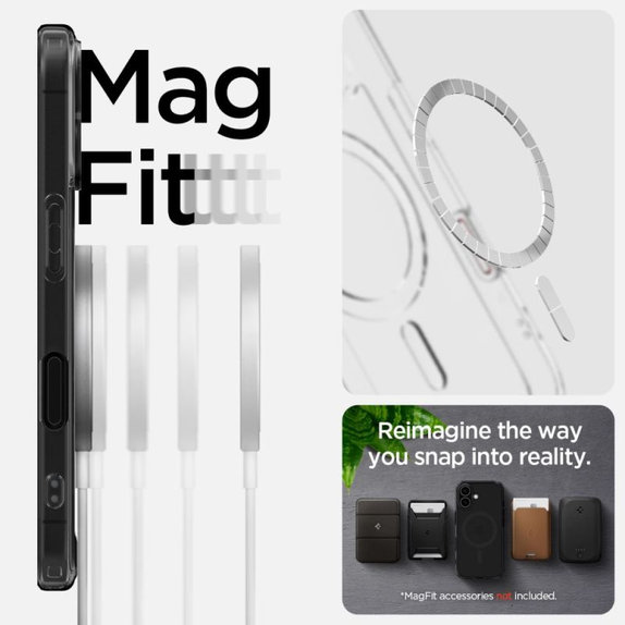 Spigen - Hülle Ultra Hybrid "T" MagSafe für iPhone 16, Frost Black