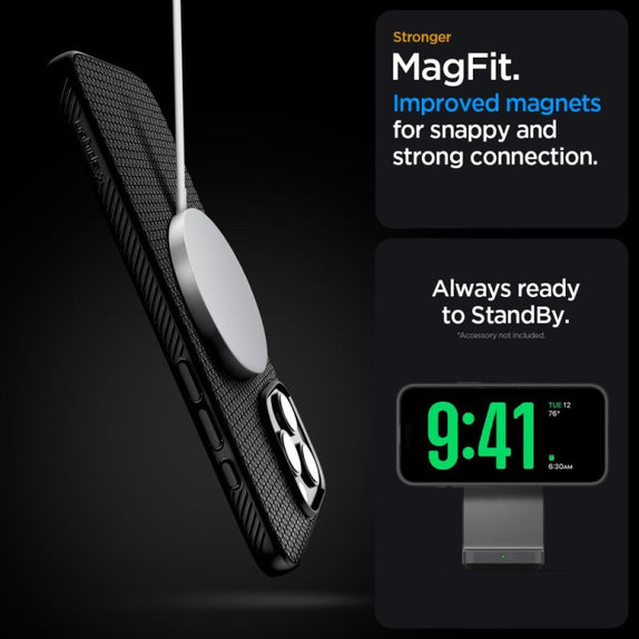 Spigen - Hülle Liquid Air "T" MagSafe für iPhone 16 Pro Max, Matte Black