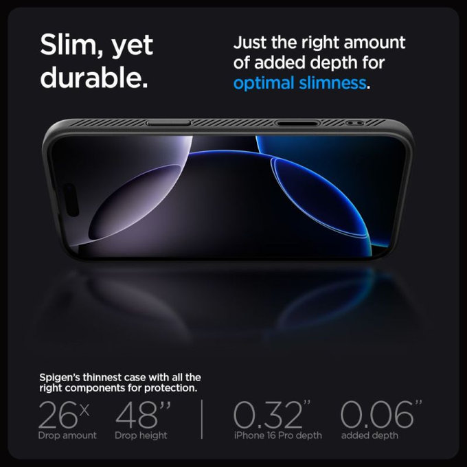 Spigen - Hülle Liquid Air "T" MagSafe für iPhone 16 Pro, Matte Black