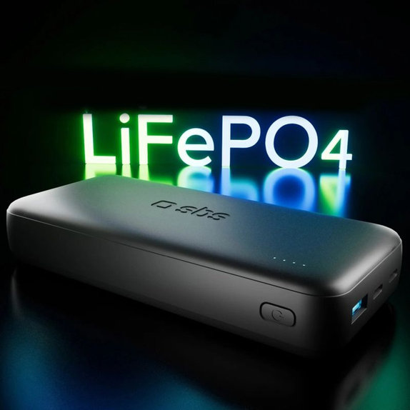 SBS - PowerBank 20000mAh, 10W, Infinity, LiFePO4, USB-C/USB-A, schwarz