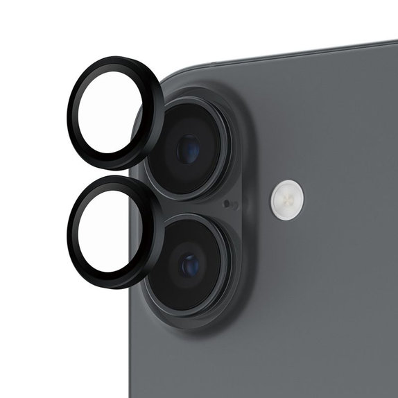 Hoops Kameraobjektivschutz für iPhone 17/16 Plus/16, Schwarz, PanzerGlass