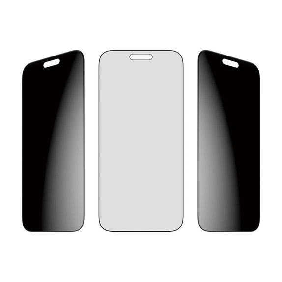 UWF 2-Way Privacy Panzerglas mit Fastfit für iPhone 17 Pro Max, Schwarz, PanzerGlass
