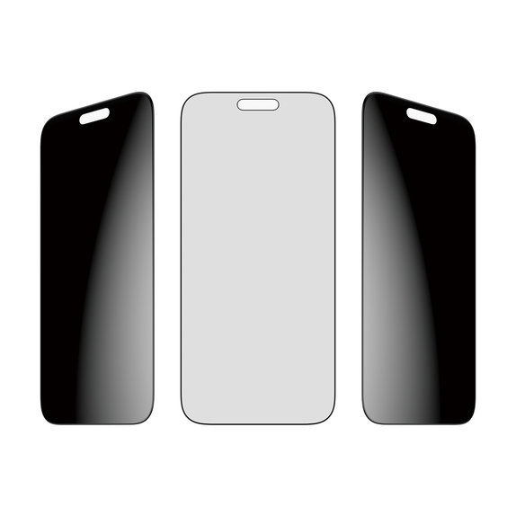 UWF 2-Way Privacy Panzerglas mit Fastfit für iPhone 17 Pro Max, Schwarz, PanzerGlass