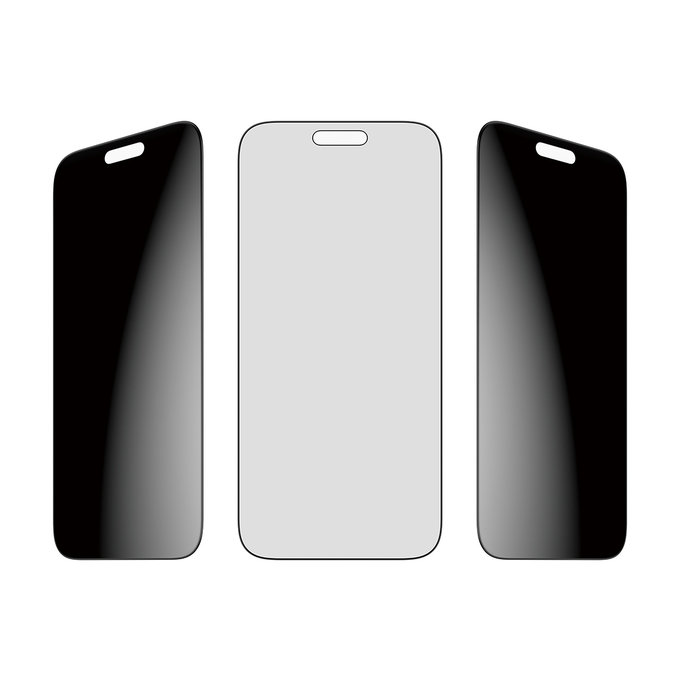 UWF 2-Way Privacy Panzerglas mit Fastfit für iPhone 17 Pro Max, Schwarz, PanzerGlass
