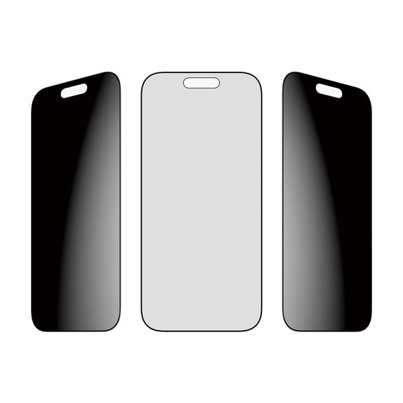 UWF 2-Way Privacy Panzerglas mit Fastfit für iPhone 17/16 Pro, Schwarz, PanzerGlass
