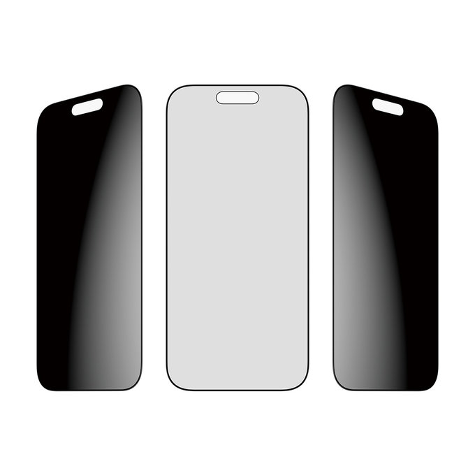UWF 2-Way Privacy Panzerglas mit Fastfit für iPhone 17/16 Pro, Schwarz, PanzerGlass
