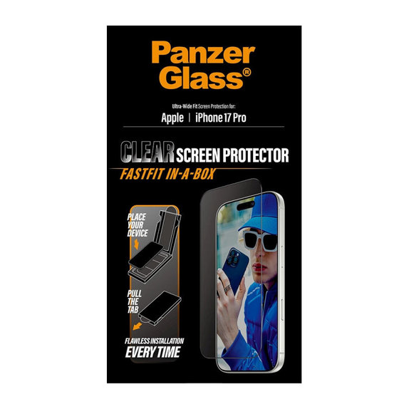 UWF Panzerglas mit Fastfit für iPhone 17 Pro, Schwarz, PanzerGlass