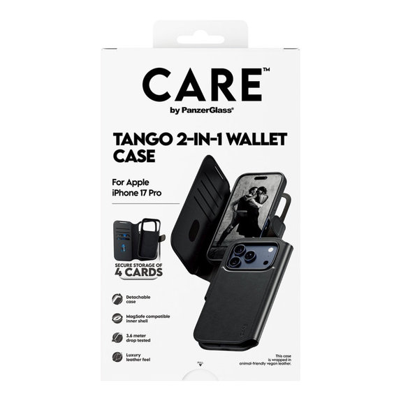 Wallet Tango Two-In-One Hülle mit MagSafe für iPhone 17 Pro, Schwarz, CARE