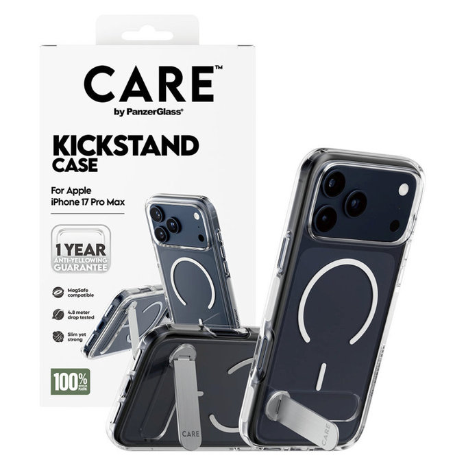 Hülle Kickstand für iPhone 17 Pro Max, transparent, PanzerGlass