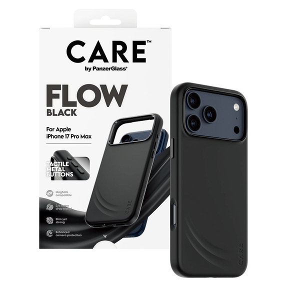 Hülle FLOW mit MagSafe für iPhone 17 Pro Max, schwarz, PanzerGlass
