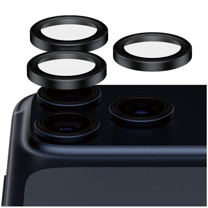 Hoops Ceramic II Kameraobjektivschutz für iPhone 17 Pro Max/17 Pro/16 Pro Max/16 Pro, Schwarz, PanzerGlass
