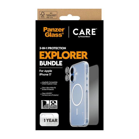 Bundle 3-in-1 Explorer für iPhone 17, PanzerGlass