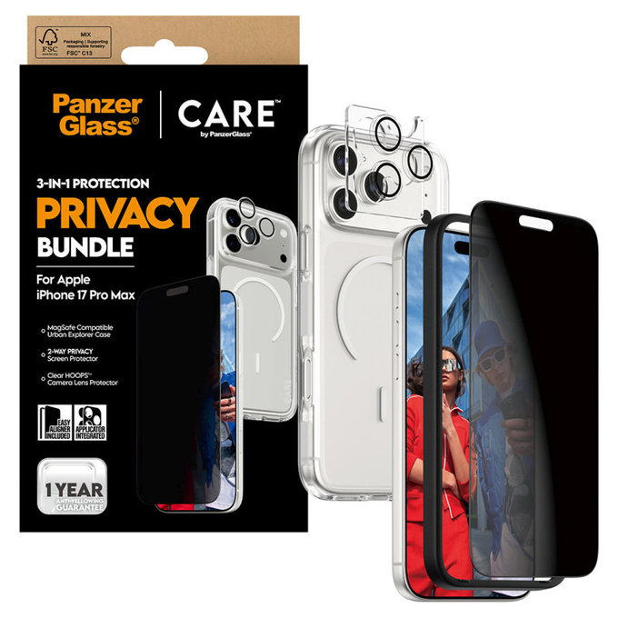 Bundle 3-in-1 Privacy für iPhone 17 Pro Max, PanzerGlass
