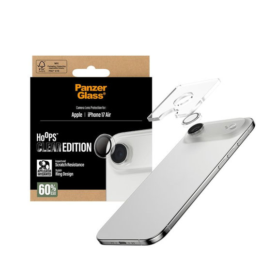 PanzerGlass - Kameraobjektiv-Schutzhülle Hoops für iPhone 17 Air, transparent