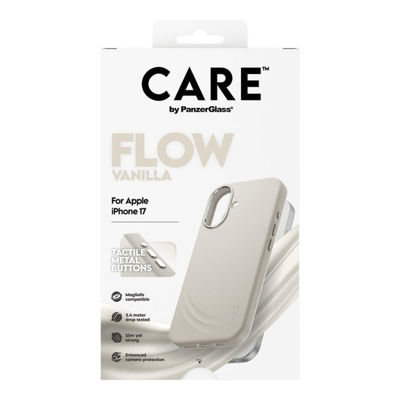 FLOW Hülle mit MagSafe für iPhone 17, Vanilla, CARE