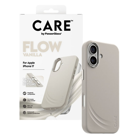 FLOW Hülle mit MagSafe für iPhone 17, Vanilla, CARE
