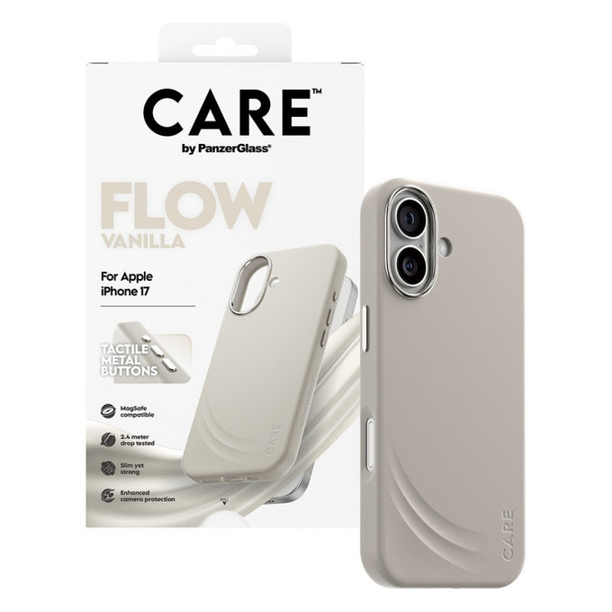 FLOW Hülle mit MagSafe für iPhone 17, Vanilla, CARE