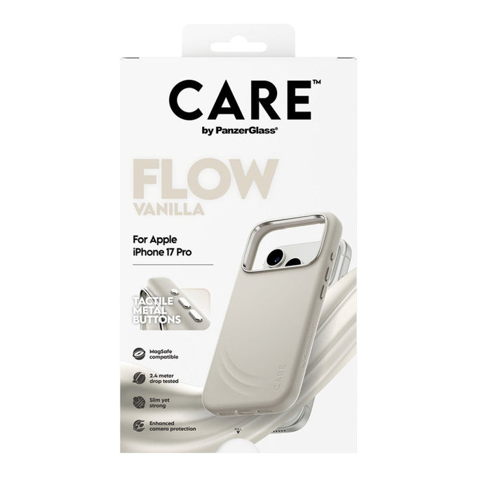 FLOW Hülle mit MagSafe für iPhone 17 Pro, Vanilla, CARE