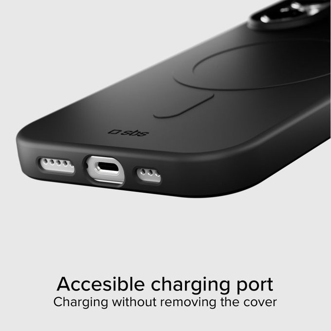 SBS - Instinct Mag Case kompatibel mit MagSafe für iPhone 17, Schwarz
