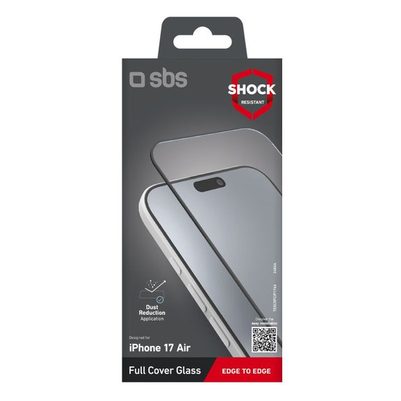 SBS - UWF Full Cover Tempered Glass für iPhone Air, Schwarz