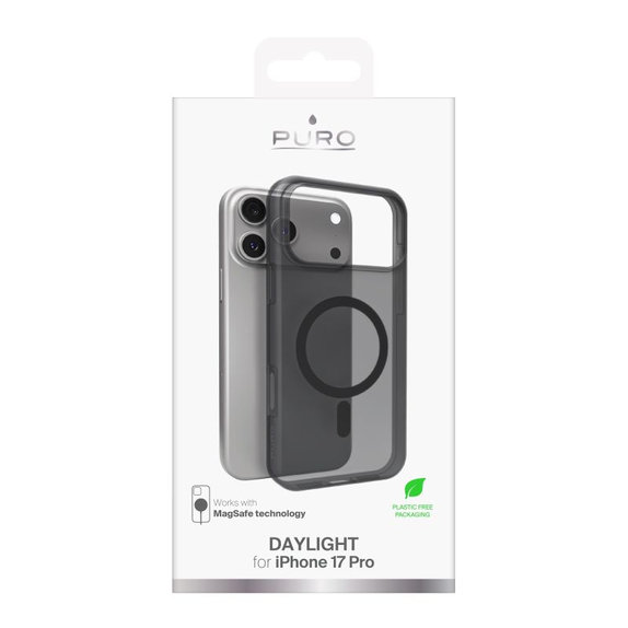PURO - DAYLIGHT Case mit MagSafe für iPhone 17 Pro, Schwarz