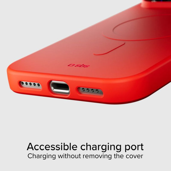SBS - Instinct Mag Case kompatibel mit MagSafe für iPhone 17 Pro, rot