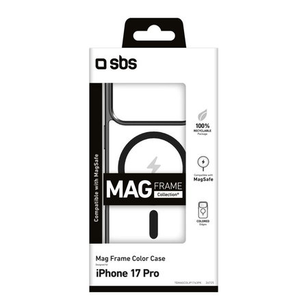 SBS - Mag Frame Case kompatibel mit MagSafe für iPhone 17 Pro, Schwarz