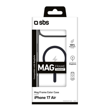 SBS - Mag Frame Case kompatibel mit MagSafe für iPhone 17 Air, Schwarz