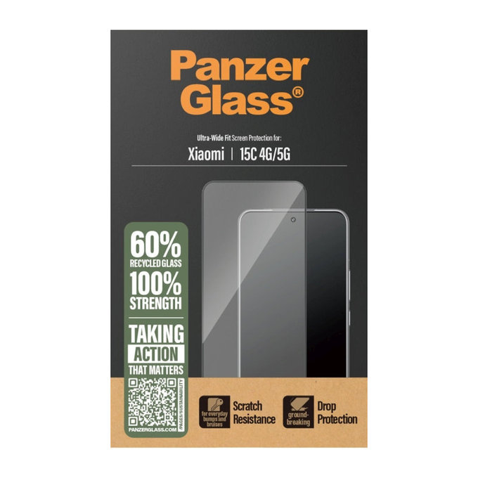 UWF Panzerglas für Xiaomi 15C/15C 5G, Schwarz, PanzerGlass