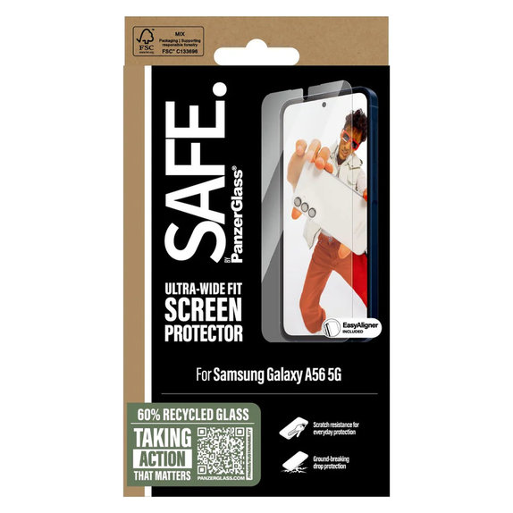 Panzerglas UWF mit Applikator für Samsung Galaxy A56 5G, Klar, SAFE by PanzerGlass