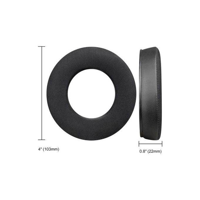 Ersatz-Ohrpolster für Beyerdynamic DT440, DT660, DT990 Pro, Memory-Schaumstoff + Leder + Textil + Kühlgel, Schwarz, 1 Paar