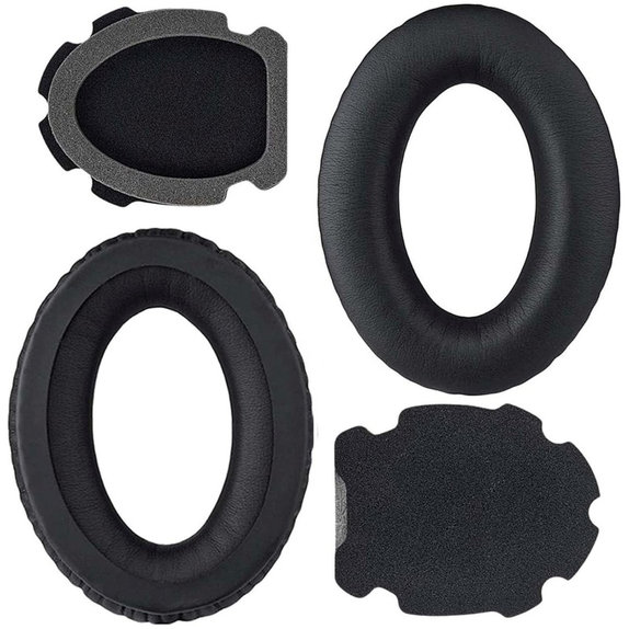 Ersatz-Ohrpolster für Bose Aviation A10, A20, Memory-Schaumstoff + PU-Leder, Schwarz, 1 Paar