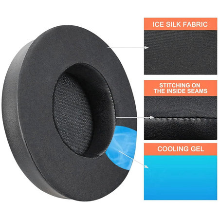 Ersatz-Ohrpolster für Corsair Virtuoso RGB, Memory-Schaumstoff + Textil, Schwarz, Kühlgel, 1 Paar