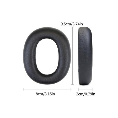 Ersatz-Ohrpolster für Edifier W860NB Pro, WH950NB, Memory-Schaumstoff + Leder, Schwarz, 1 Paar