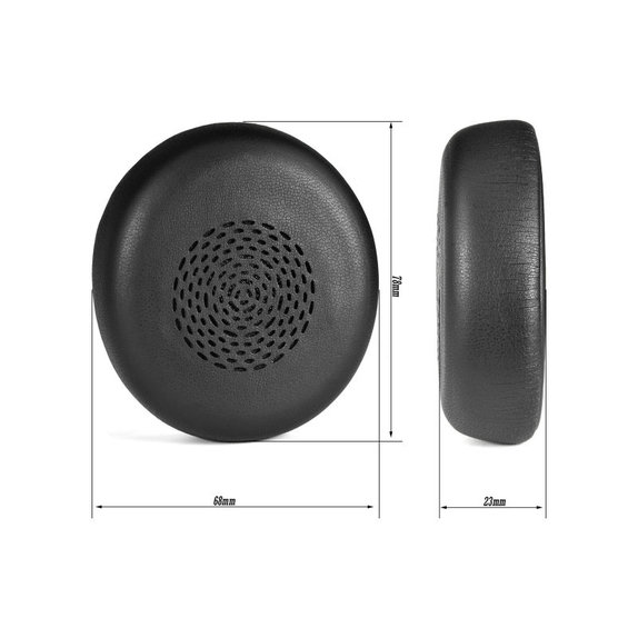 Ersatz-Ohrpolster für Jabra Evolve 2 75 UC/MS, Memory-Schaumstoff + PU-Leder, Schwarz, 1 Paar