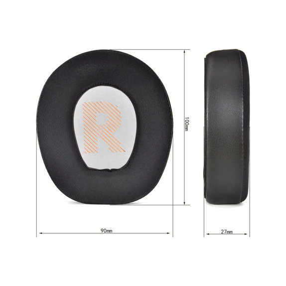Ersatz-Ohrpolster für JBL Quantum Q200, Q300, Memory-Schaumstoff + PU-Leder + Textil, Schwarz, Kühlgel, 1 Paar