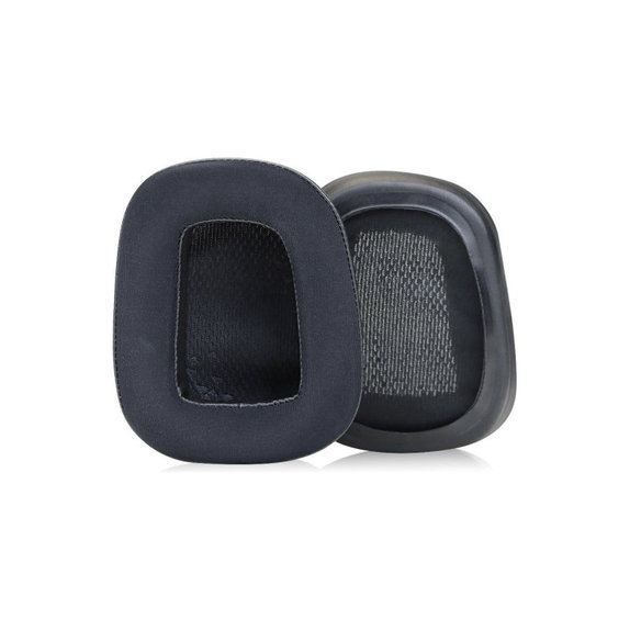 Ersatz-Ohrpolster für Logitech G633 Artemis, G933 Artemis, Memory-Schaumstoff + Textil + Leder, Schwarz, Kühlgel, 1 Paar