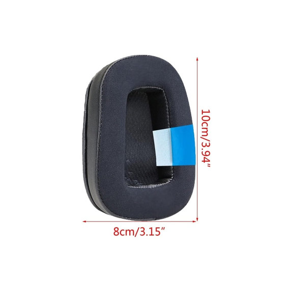 Ersatz-Ohrpolster für Logitech G633 Artemis, G933 Artemis, Memory-Schaumstoff + Textil + Leder, Schwarz, Kühlgel, 1 Paar