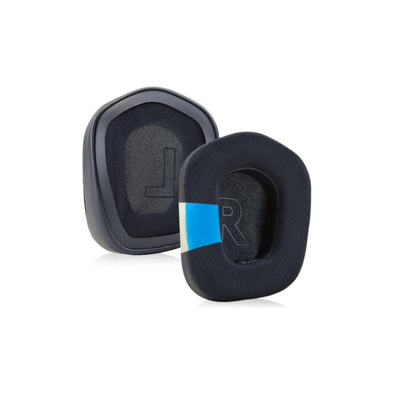 Ersatz-Ohrpolster für Logitech G733, Memory-Schaumstoff + Textil + Leder, Schwarz, Kühlgel, 1 Paar
