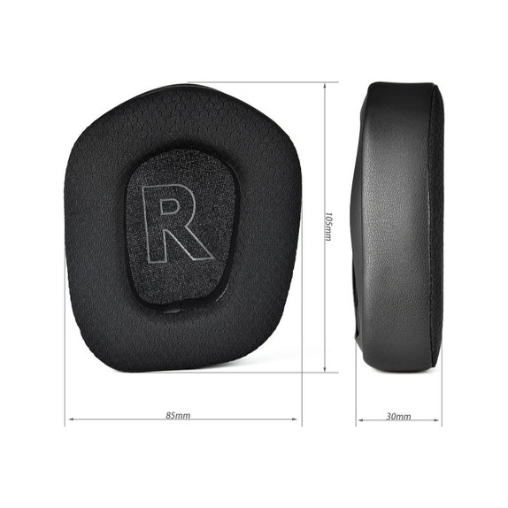 Ersatz-Ohrpolster für Logitech G733, Memory-Schaumstoff + Textil + Leder, Schwarz, Kühlgel, 1 Paar