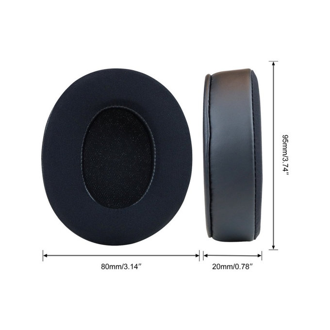 Ersatz-Ohrpolster für Beats Studio Pro, Memory-Schaumstoff + Textil + Leder, Schwarz, Kühlgel, 1 Paar