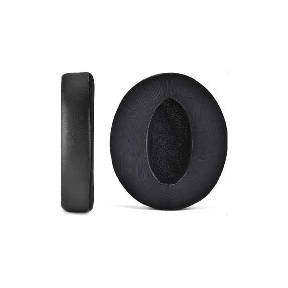Ersatz-Ohrpolster für Sennheiser HD4.50, Memory-Schaumstoff + Textil + Leder, Schwarz, Kühlgel, 1 Paar