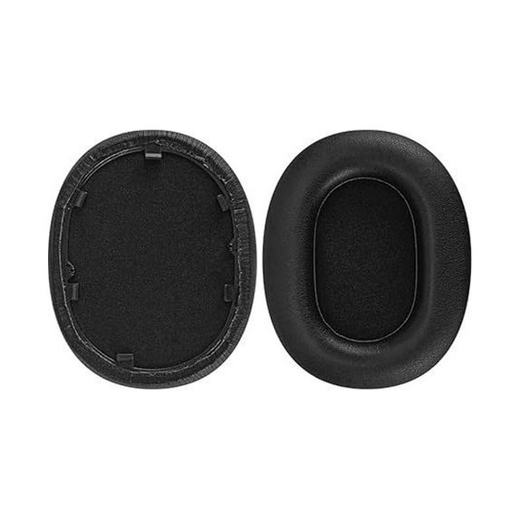 Ersatz-Ohrpolster für Sony WH-1000XM5, Memory-Schaumstoff + Leder, Schwarz, 1 Paar