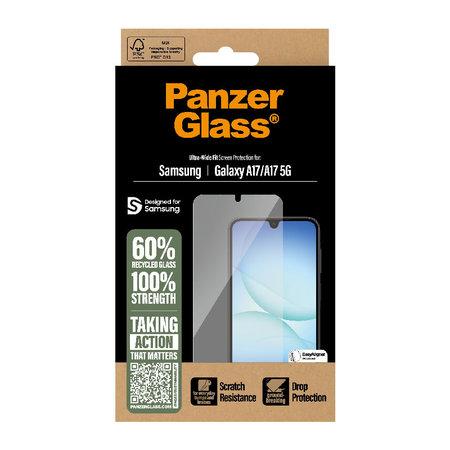 PanzerGlass - UWF Panzerglas mit Applikator für Samsung Galaxy A17, A17 5G, klar