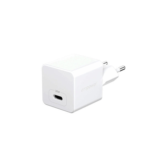 Reiseadapter Grand Prix USB-C, GaN, 30 W PD, silberweiß, empower