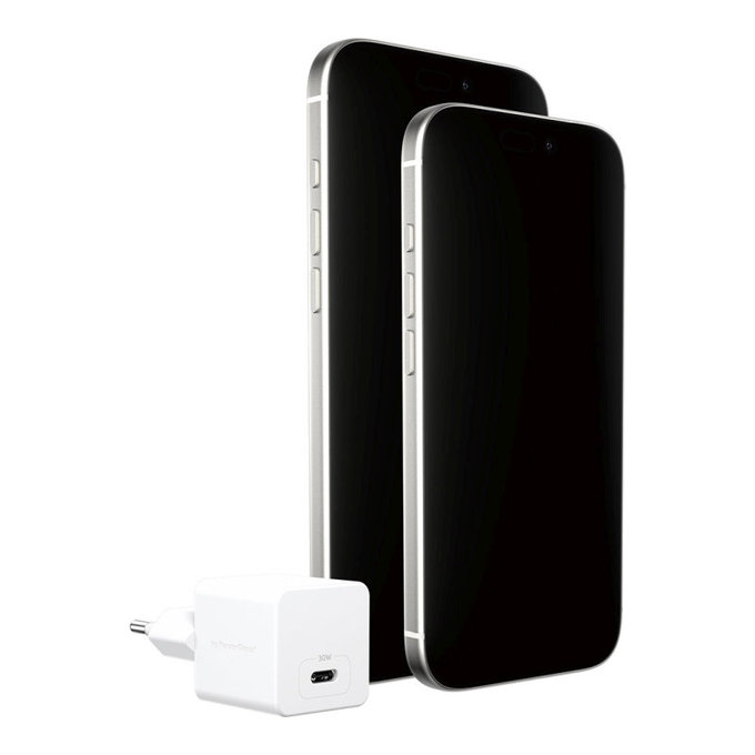 Reiseadapter Grand Prix USB-C, GaN, 30 W PD, silberweiß, empower