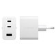 Reiseadapter Grand Prix 2x USB-C/USB-A, GaN, 70 W PD, Silberweiß, empower
