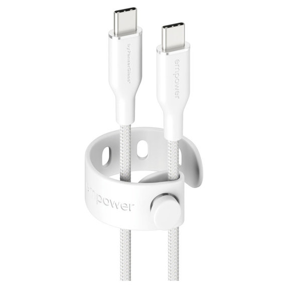 USB-C-Kabel, 60 W, Racing, 1,2 m, silberweiß, empower