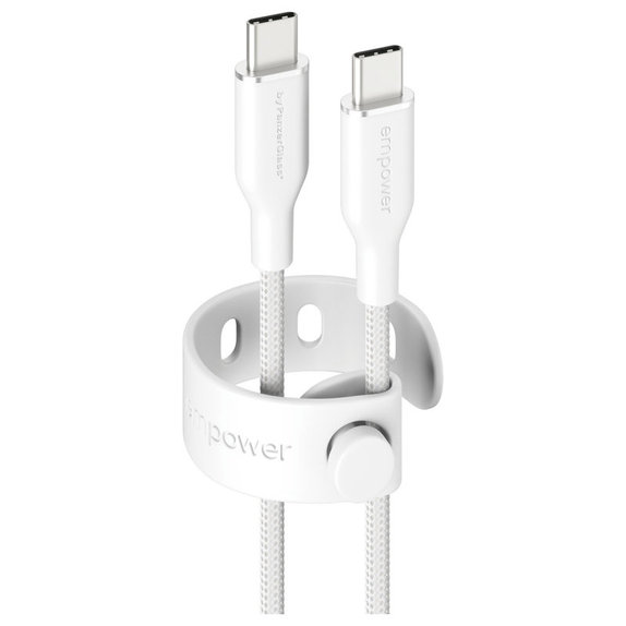 USB-C-Kabel, 60 W, Racing, 2 m, Silberweiß, empower